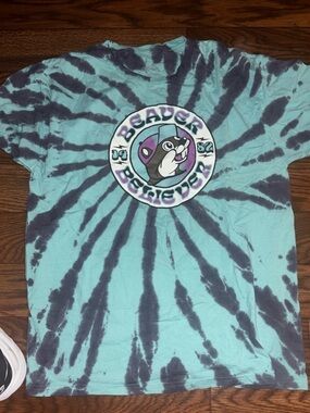 Buc-ee's Beaver Believer Blue/Purple Tie-Dye Size Large Short Sleeve Hippie